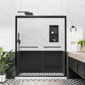 56"–60" x 72" Double Sliding Framed Shower Door, Matte Black, 6mm Clear Tempered Glass, SGCC Certified